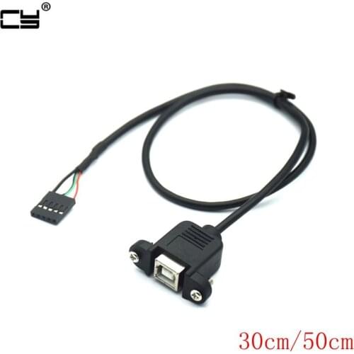 0.5m 30cm 1ft USB 2.0B Type Female socket Printer Panel Mount usb-B to Pitch 2.0mm 5pin Housing PCB Motherboard Dupont Cable