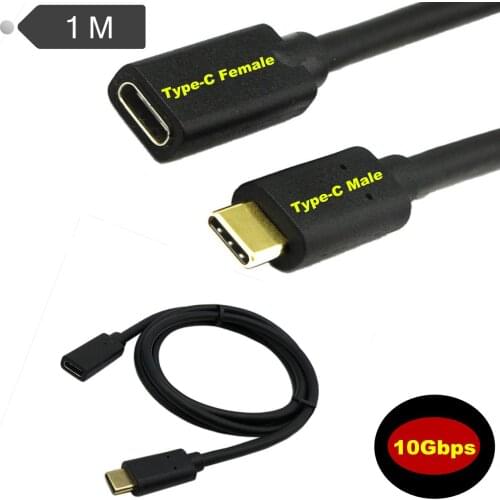 1pc Gold plated USB type-C Extension Cable Male to Female USB C Extender Cord USB 3.1 Type C Fast Charging 1M