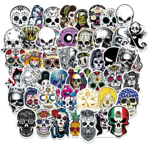 10/30/50PCS Horror Gothic Rock Skull Sticker Skateboard Laptop Motorcycle Phone Bike Luggage Cool Graffiti Sticker Decal Kid Toy