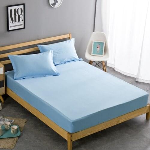 100% Cotton Mattress Cover Twin Full Queen Size Bed Fitted Sheet 1 Piece Solid Color Bed Sheet 45