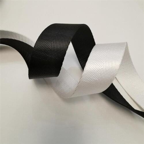 20-50mm White Black Nylon Herringbone Seat Belt Webbing bies para costura Sewing Accessorie Ribbon merceria passepoil a coudre