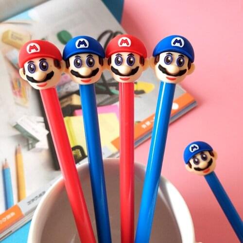 48pcs/lot cute cartoon Mario gel pen Creative students stationery gift prize sign pen