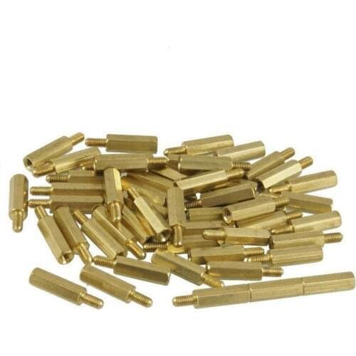 500Pcs M2x7+3mm Brass Hex Standoff Nut Spacing Screw male Female Threaded Hollow Pillar PCB Motherboard Spacer Standoff L=7MM