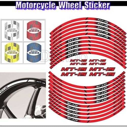 Motorcycle Accessories Sticker Edge Outer Auto Tire Rim Strips Stickers Wheel Decals Set For Yamaha MT15 MT-15 MT 15