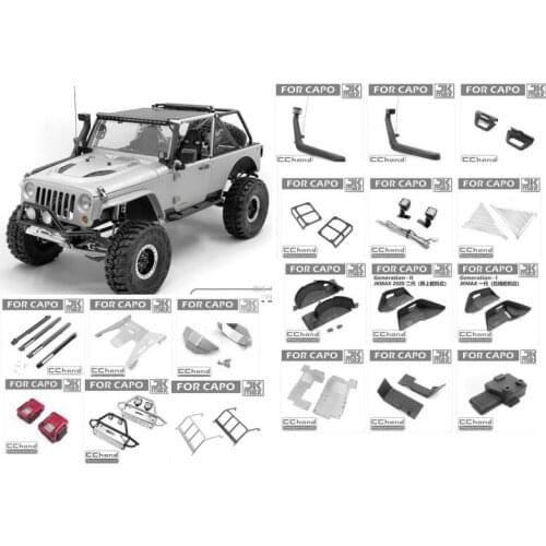 Fender/led lights/snokle/amor/roll cage/bumper for CD15827 1/10 1/8 RC WRANGLER CRAWLER TRUCK Capo jkmax