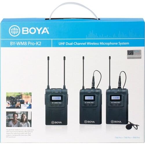 BY-WM8 PRO K2 one for two wireless lavalier microphone camera interview microphone