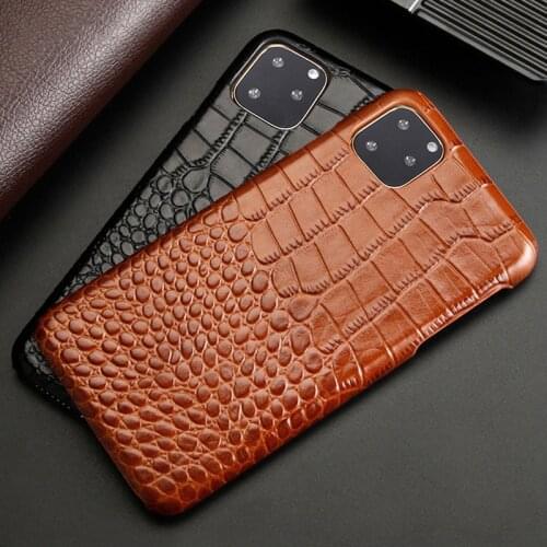 Genuine Leather Crocodile Pattern Phone Case for iPhone 12 11 Pro Max Xr Xs Max 6 S 7 8 Plus X Xs Luxury Armor shockproof Coque