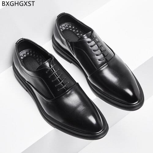 Black Dress Shoes Mens Fashion Platform Luxury Designer Shoes Men High Quality Formal Party Shoes for Men 2021 Oxford Chaussure