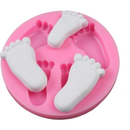 Babys Feet Shape Silicone Mold Jelly Cake Decorating Tools Fondant Mold Cookie Candy Cake Chocolate Fondant Cake Baking Fondant
