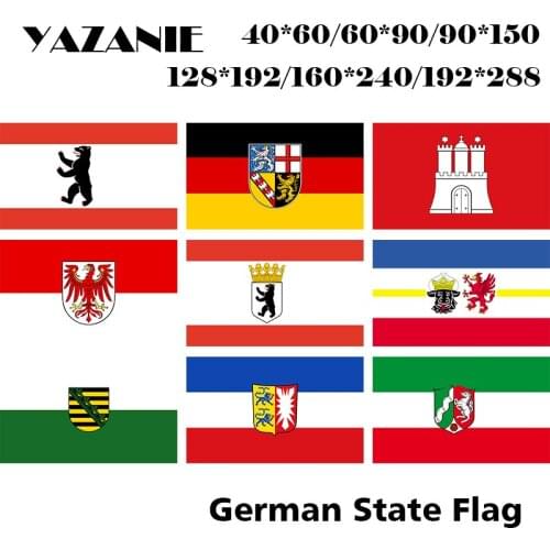 YAZANIE Double Sided German State Flag Berlin Saarland Hamburg Brandenburg Mecklenburg Vorpommern Sachsen Germany Civil Flags