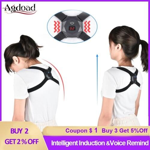 Intelligent Induction Posture Corrector Smart Motion Sensing Posture Trainer Shoulder Back Brace Spine Straps Voice Prompt