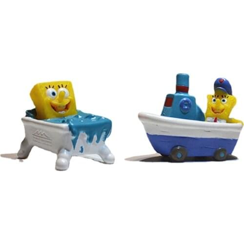 Sponges Bob Square Pants Figure Doll Model Ornaments Student Teenagers Birthday Quality Deformation Gifts