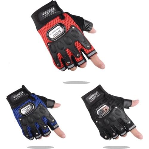 Summer Motorcycle Gloves Bike Moto Motorbike Racing Glove Motocross Half Finger Breathable Outdoor Sports Durable Protect Mitten
