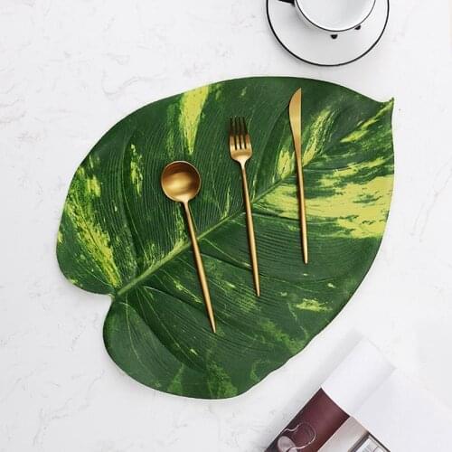 Leaf Table Mat Tableware Placemat Simulation Leaves Shaped Bowl Coaster Cup Mat for Table Kitchen Accessories