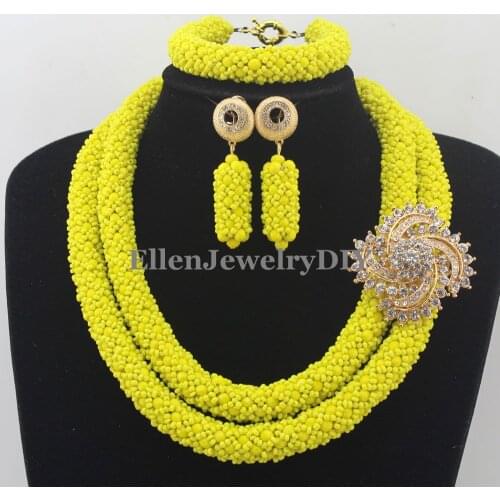 Fashionable African Beads Jewelry Sets Crystal Jewelry Set Nigerian Wedding Necklace Womens Jewellery Set Jewelry Sets W12776