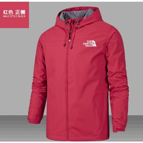 2021 Spring and Autumn Mens Jacket Hooded Zipper Waterproof Windproof Warm Jacket Color