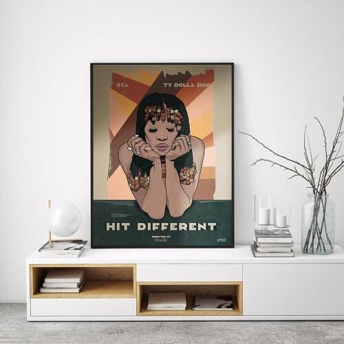 SZA Poster Print on Canvas Art Painting Abstract Wall Feature Wall Vintage Birthday Style Image Living Room Home Decor