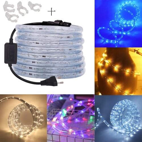 220V Neon Strip Led Rope Light 360 Round Two Wire Waterproof Neon Strip RGB/Warm White/Red/Blue/White/Yellow 1m 10m 20m 50m 100m