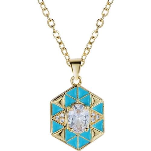 2021 New Arrivals Retro High-end Pendant Necklace For Women Simple Geometric Zircon Necklace Ins Cold Wind Accessories