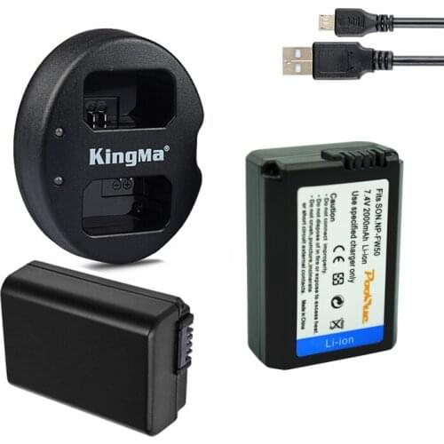 NP FW50 Battery Akku + Dual np-fw50 Charger for Sony npfw50 battery Alpha a6500 a6300 a7 7R a7R a7R II a7II NEX-3 NEX-5