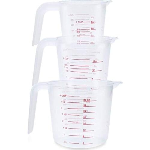 500/250/1000ML Plastic Scale Cup Thickening Double Sided Clear Transparency Environmentally Friendly Scale Cup Baking Supplies