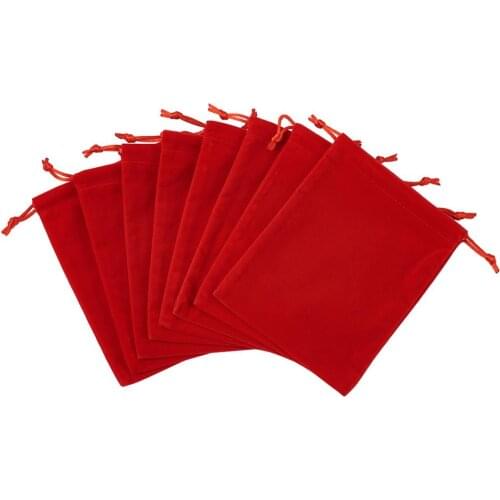 50pcs Multi Colors Rectangle Velvet Pouches Jewelry Packaging Display Drawstring Pouches Packing Gift Bags Wedding Bags 12x10cm