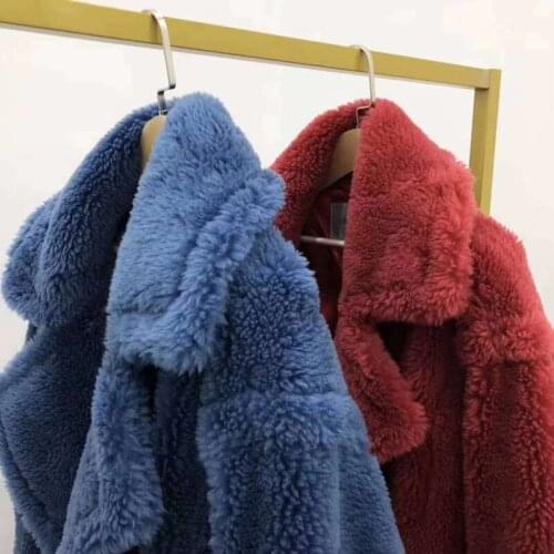 Down Jacket Winter Women Fleece Coats Soft Warm Lamb Fur Coats European and American Style Trench Coats Women Overcoat 2020 A071