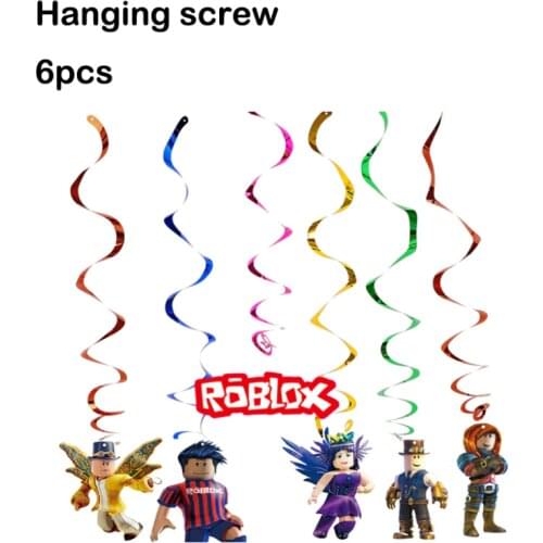 Robloxs Kids Birthday Party Theme Decorations Balloon Paper Cups Plates Baby Shower Cake Flag Disposable Tableware Supplies Gift