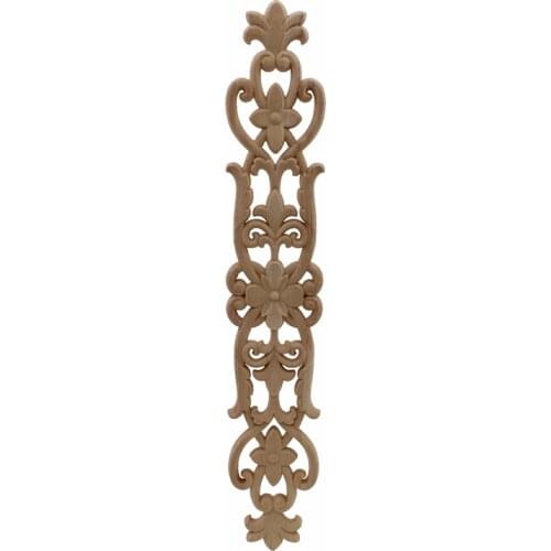 RUNBAZEF Woodcarving Furniture Vintage Home Decor Decoration Maison Accessories Modern Solid Wood Applique Carved Long Flower
