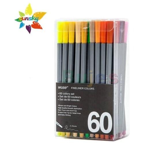 Watercolor illustration design 48/60/72 color hook line pen stroke pen 0.4mm fiber head watercolor pen drawing art supplies