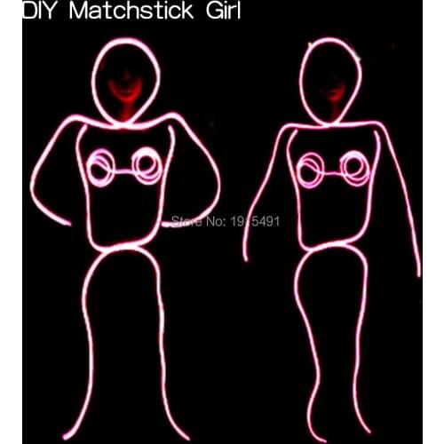 Led Light Clothing EL Wire Suits Illuminated Diy 10 Colors Flashing Talent Show Favors Holiday Lights Neon Bar Night Costume