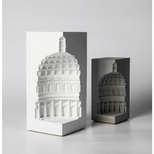 Unique concrete building model home decoration European minimalist art cement building ornaments