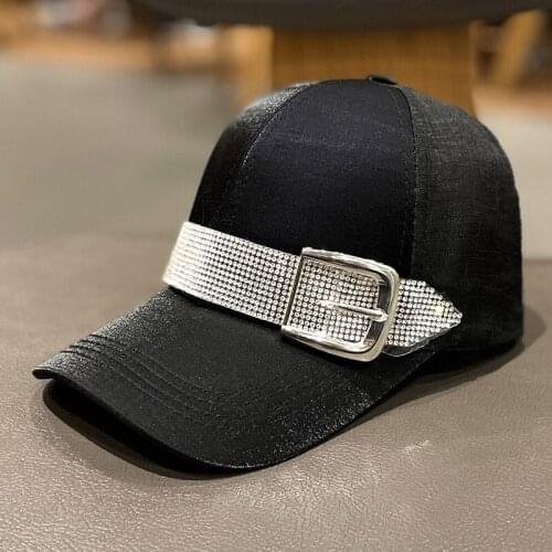 Spring Summer Fashion Baseball Cap Polyester Rhinestone Mercerized Mesh Embroidered Flowers Breathable Outdoor Sun Protection