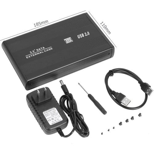 External 3.5 inch USB 2.0 to SATA Port SSD Hard Drive Enclosure 480Mbps HDD Case for laptop