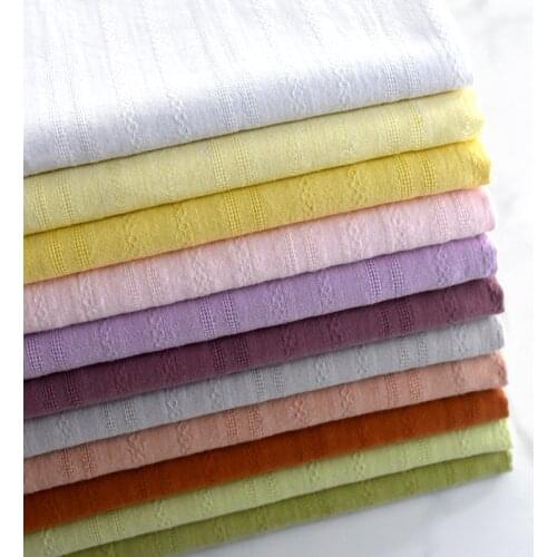 Jacquard Pure Cotton Fabric100% By The Meter Per for Kids Shirt Dress Clothing Sewing Striped Embroidery Cloth Black White Blue