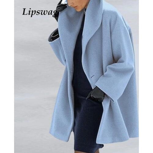 2021 Women Retro Single Button Solid Long Cardigan Jackets Autumn Long Sleeve Pocket Outwear Winter Hooded Blend Wool Coat Tops