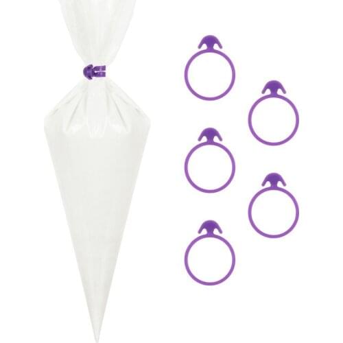 10PCS Silicone Retaining Ring Pastry Bags Cable Tie Sealing Ring Decorative Flower Bag Retaining Ring Cake Accessories