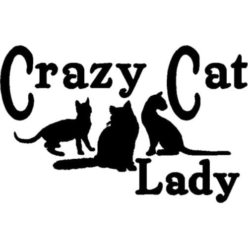 15.5CM*9.9CM Crazy Cat Lady Vinyl Decals Funny Car Stickers Black Silver for Acura Stickers
