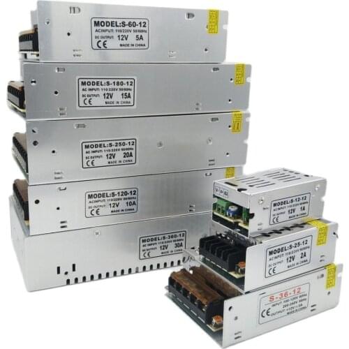1A-30A 110-220V to 12V LED driver 12V DC switch power supply adapter