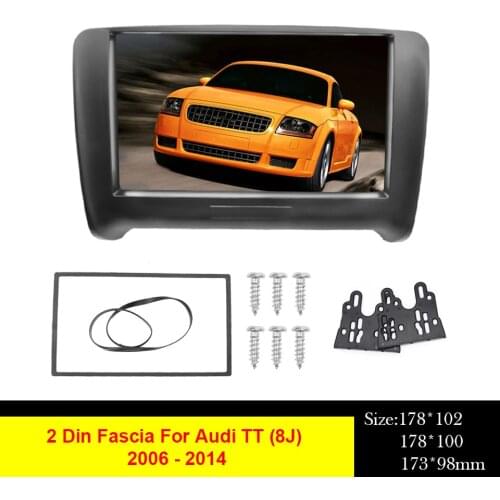 2 Din Car Fascia Radio Panel For Audi TT (8J) 2000+ Refitting DVD Stereo Frame Mounting Dash Installation Bezel Trim Kit