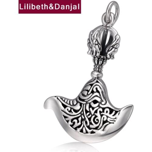 2019 Buddha Hollow Instrument Vajra Ax Pendant 100% 925 Sterling silver Men Women Necklace Pendant Jewelry sieraden maken P38