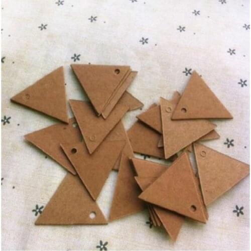 3.5cm New Arrival Trilateral Design Kraft Paper Small Label Dress Decoration Accessories Tag 2000pcs/lot