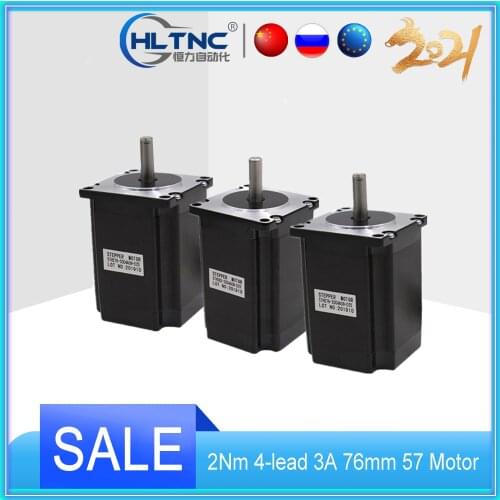 3pcs Nema 23 Stepper Motor 2Nm 4-lead 3A 76mm 57 Motor Stepping Motor for 3D Printer CNC Engraving Milling Machine