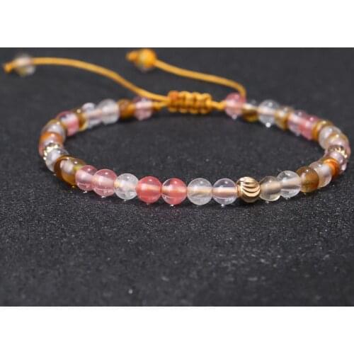 4mm Natural Agate Stone Round Bead Bracelet On Hand Bohemia Adjustable Yoga Meditation Bracelets For Best Friend Lucky Jewelry