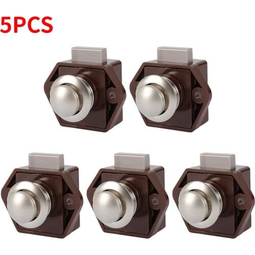 5PCS Camper Car Push Lock 20mm RV Caravan Boat Motor Home Cabinet Drawer Latch Button Locks for Furniture Hardware Door Lock