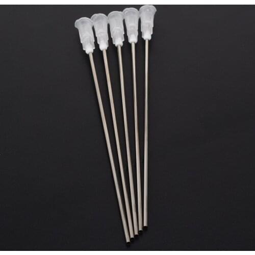5Pcs/Set 4" 14Ga Blunt Dispensing Adhesive Stainless Steel Syringe Needle Tips for Gluing the Electronic Component