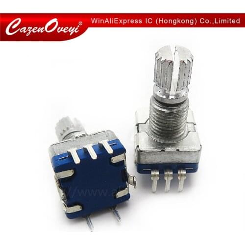 5pcs/lot Half / Plum axis rotary encoder, handle length 15mm / 20mm code switch/ EC11 / digital potentiometer with switch 5Pin
