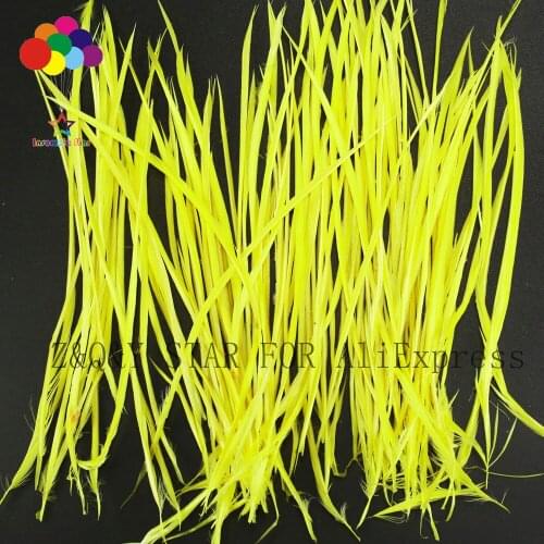 50-100 natural goose monofilament feather 15-20CM dyed yellow DIY craft accessories feather