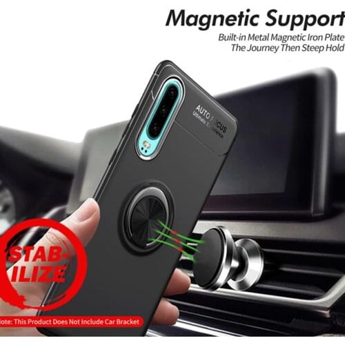 For Huawei P30 Pro Mate 20 Lite Case Luxurry Magnetic Car Ring Soft Silicone Back Cover Funda For Honor 8A 8C 8x Max Coque Capa