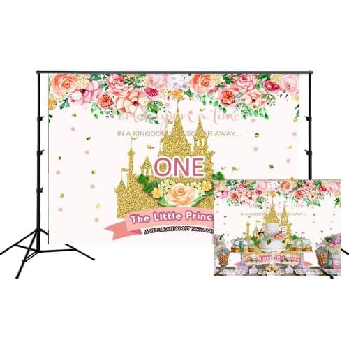 Royal Princess Birthday Party Backdrop Girl Kingdom Celebrating 1 First Birthday Banner Photo Background Wall Poster Decoration